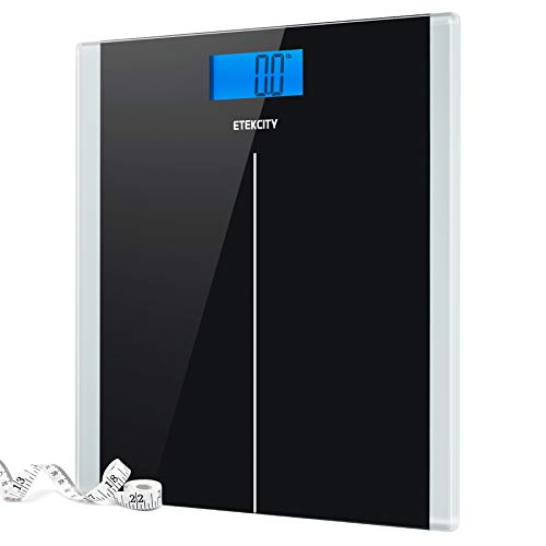 Book Cover Etekcity Digital Body Weight Bathroom Scale With Step-On Technology, 400 Lb, Body Tape Measure Included, Elegant Black
