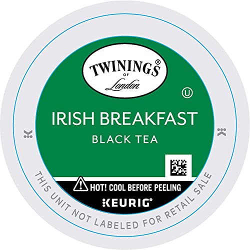 Book Cover Twinings Irish Breakfast Tea K-Cup Pods for Keurig, Caffeinated Black Tea, Robust, Strong, Bold Flavour, 12 Count (Pack of 6)