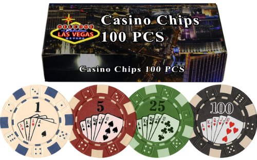 Book Cover Da Vinci 100 Dice Straight Flush Poker Chips in Las Vegas Gift Box, 11.5gm