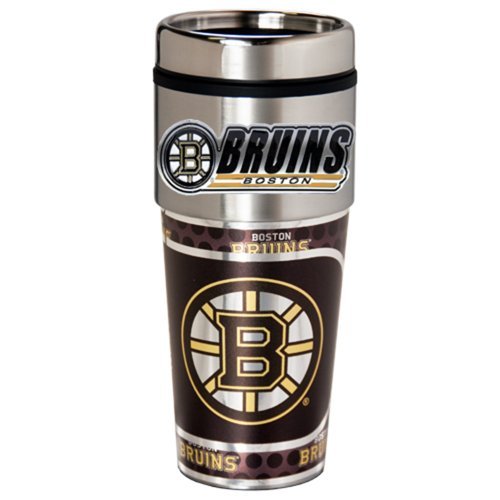 Book Cover Great American Products NHL Boston Bruins Metallic Travel Tumbler, 16-Ounce