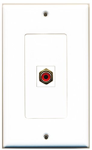 Book Cover RiteAV - 1 RCA Red for Subwoofer Audio Port Wall Plate Decorative - White