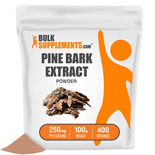 Book Cover BulkSupplements.com Pine Bark Extract Powder - Herbal Supplements for Circulation Support, Antioxidants Source - 250mg of Pine Bark Extract Powder per Serving - Gluten Free (100 Grams - 3.5 oz)