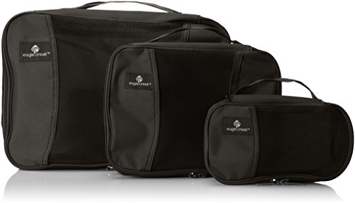 Book Cover Eagle Creek Pack-It Original Packing Cubes Set XS/S/M - Durable, Ultra-Lightweight Fabric Suitcase Organizers with 2-Way Zippers and Grab-and-Go Handles, Black