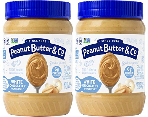 Book Cover Peanut Butter & Co. White Chocolatey Wonderful Peanut Butter, Non-GMO Project Verified, Gluten Free, Vegan, 16 Ounce (Pack of 2)