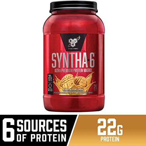 Book Cover BSN SYNTHA-6 Whey Protein Powder, Micellar Casein, Milk Protein Isolate Powder, Peanut Butter Cookie, 28 Servings (Package May Vary)