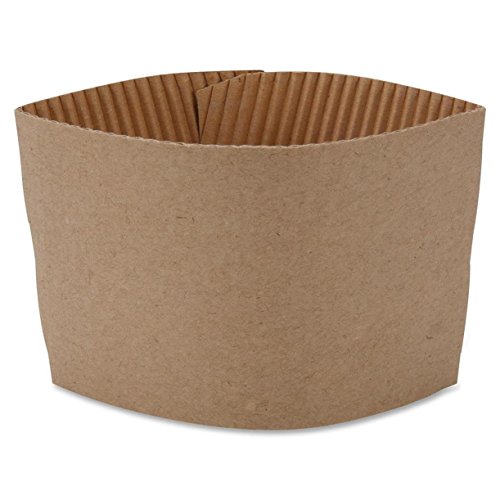Book Cover Genuine Joe GJO19049CT Protective Corrugated Cup Sleeve, Brown (20 x Pack of 50)
