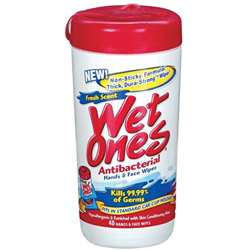 Book Cover Wet Ones Antibacterial Hands & Face Wipes Fresh Scent 40 Count Canister (pack Of 6)