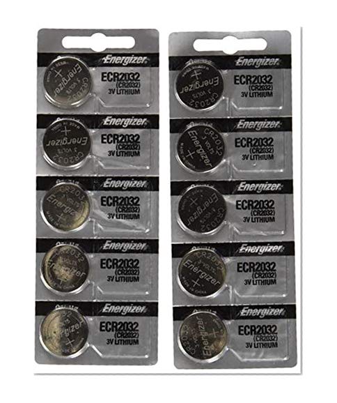 Book Cover Energizer CR2032 3 Volt Lithium Coin Battery 10 Pack (2x5 Pack) In Original Packaging