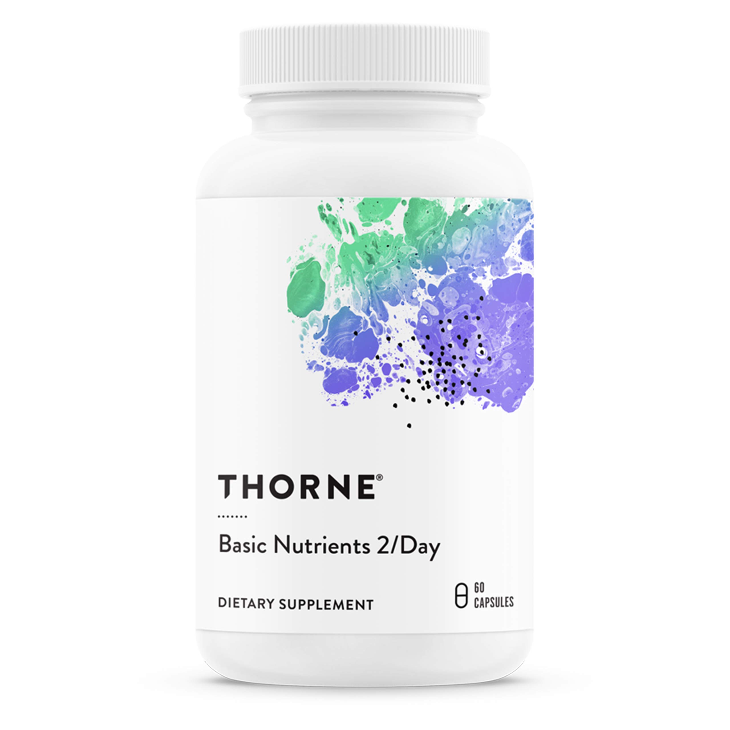 Book Cover Thorne Basic Nutrients 2/Day - Comprehensive Daily Multivitamin with Optimal Bioavailability - Vitamin and Mineral Formula - Gluten-Free, Dairy-Free, Soy-Free - 60 Capsules - 30 Servings