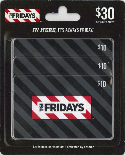 Book Cover T.G.I. Friday's Gift Cards, Multipack of 3 - $10