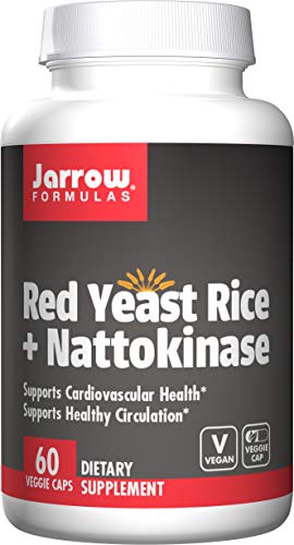 Book Cover Jarrow Formulas Red Yeast Rice Plus Nattokinase, Supports Cardiovascular Health, 60 Veggie Capsules