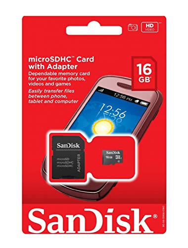 Book Cover 16GB Sandisk microSD Flash Memory Card + SD Adapter