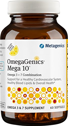 Book Cover Metagenics OmegaGenicsÂ® Mega-10Â® â€“ Omega-3 Oil â€“ Omega 7 Oilâ€“ Daily Supplement to Support Cardiovascular Health & Immune Function, 60 count