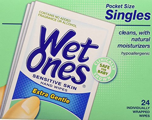 Book Cover Wet Ones Singles Sensitive Skin Individually Wrapped Hand Moist Wipes -24ct (pack of 3)