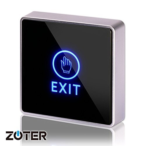 Book Cover DC 12V NC NO Square, ZOTER Touch Sensor Door Exit Release Button Switch w LED Light