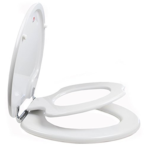 Book Cover Topseat 6TSTR9999CP 000 TinyHiney Elongated Toilet Seat with Metal Hinges, White, Round