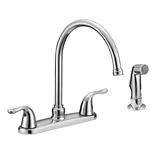 Book Cover EZ-FLO 10201 Two-Handle Kitchen Faucet with Spray, Chrome