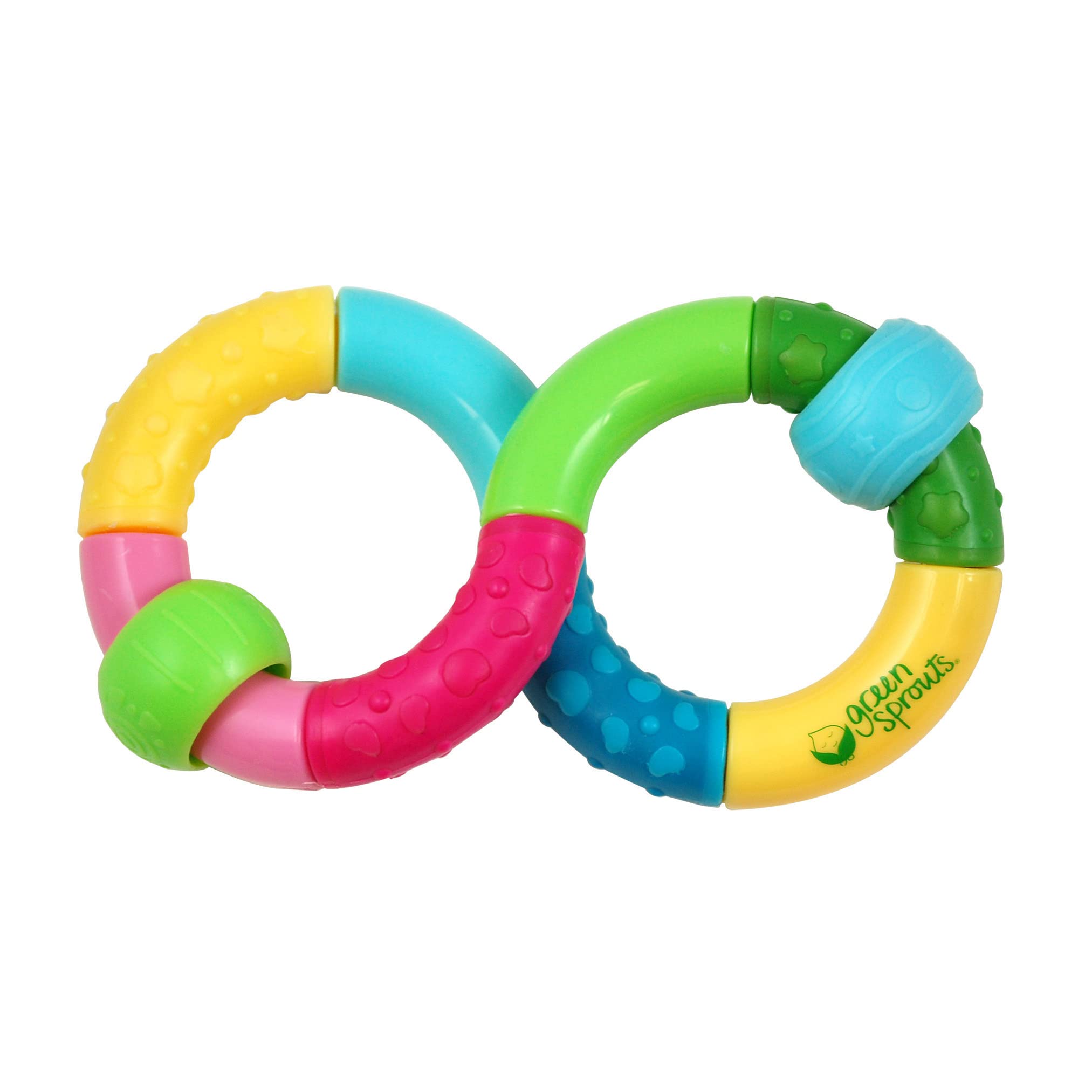 Book Cover green sprouts Infinity Rattle | Encourages whole learning | Durable material made from safer plastic, Easy to hold & shake, Playful rattle sound