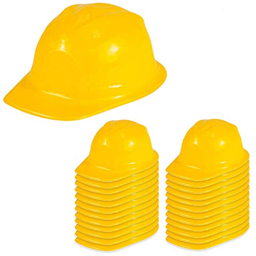 Book Cover Funny Party Hats Construction Party Hats - 24 Pack - Soft Plastic Hats - Construction Party Supplies - Fun and Functional Construction Party Accessories- Perfect for Birthday Parties and Group Activities