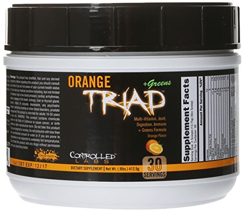 Book Cover Controlled Labs Orange Triad Plus Greens for Men and Women, 30 Servings Iron Free Sports Supplement for Overall Health, Multivitamin, Digestion, Immune System, and Joint Health