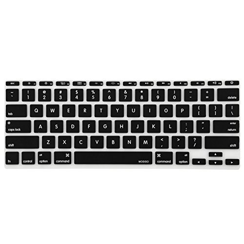 Book Cover Mosiso Protective Keyboard Cover Skin for MacBook Air 11 Inch (Models: A1370 and A1465), Black