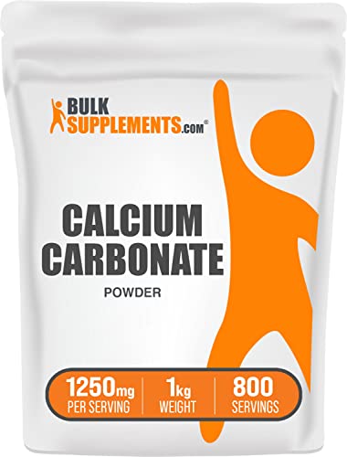 Book Cover BulkSupplements.com Calcium Carbonate Powder - Calcium 500mg - Calcium Supplement - Vegan Calcium - Calcium Carbonate Food Grade - Calcium Powder - 1250mg per Serving (1 Kilogram - 2.2 lbs)