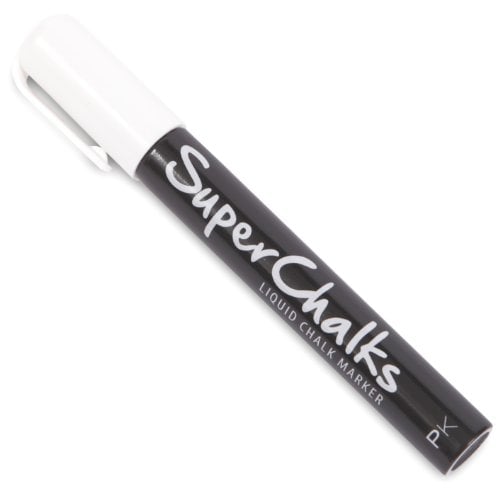 Book Cover SuperChalks White Liquid Chalk Marker Pen - 4mm Regular Tip - Brilliant Bold White Colour