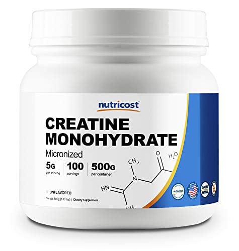 Book Cover Nutricost Creatine Monohydrate Micronized Powder 500G, 5000mg Per Serv - Pure Micronized Creatine Monohydrate