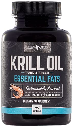 Book Cover ONNIT Antarctic Krill Oil - 1000mg Per Serving - No Fishy Smell or Taste - Packed with Omega-3s, EPA, DHA, Astaxanthin & Phospholipids - Supports Healthy Joints, Brain, Heart, and Blood Pressure