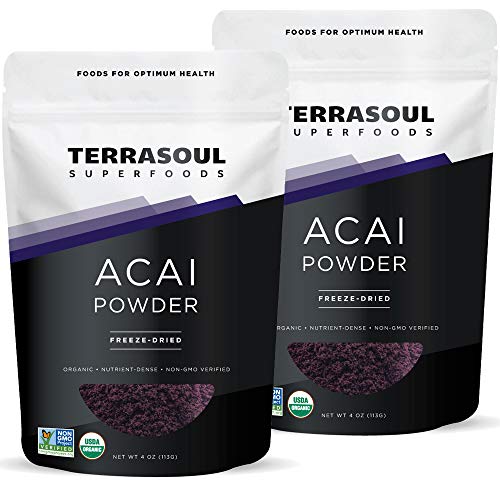 Book Cover Terrasoul Superfoods Organic Acai Berry Powder, 8 Oz : Freeze-Dried, Antioxidants, Omega Fats