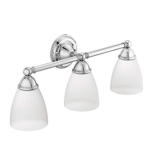 Book Cover Moen YB2263CH Brantford 3-Light Dual-Mount Bath Bathroom Vanity Fixture with Frosted Glass, Chrome