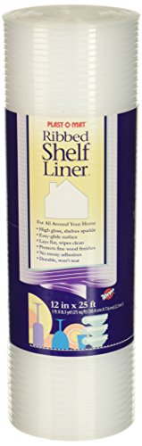 Book Cover Plast-O-Mat Ribbed Shelf Liner, Clear, 12