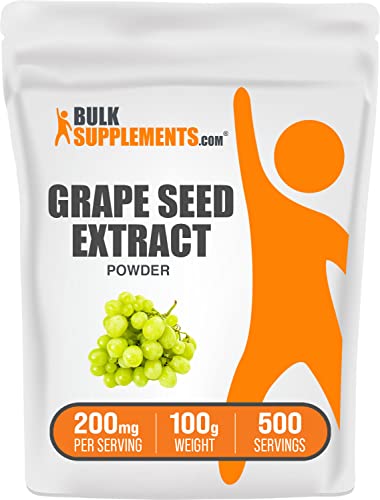 Book Cover BULKSUPPLEMENTS.COM Grape Seed Extract Powder - Herbal Supplements, Antioxidants Supplement - 200mg of Grapeseed Extract Powder per Serving, Gluten Free (100 Grams - 3.5 oz)