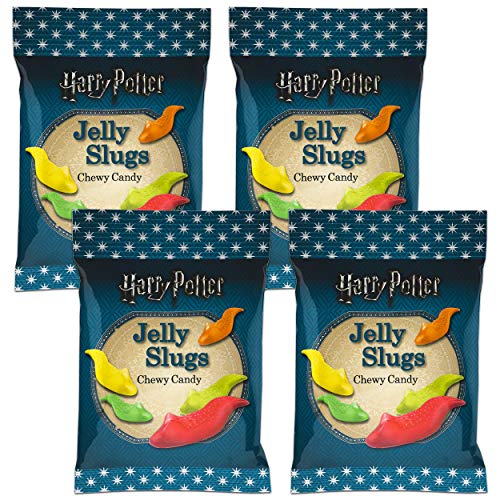 Book Cover Jelly Belly Harry Potter Candy, Jelly Slugs - Fruit Jellies, Gummy Sweets, Tasty Kids Treat - Pack of 4, 2.1oz, Harry Potter Gifts for Kids