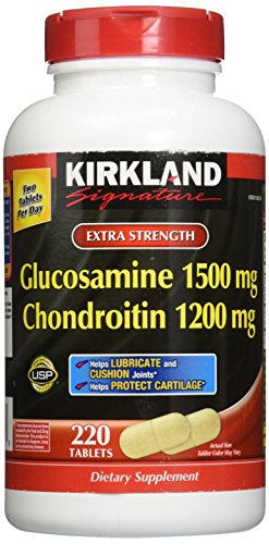Book Cover KIRKLAND Signature Extra Strength Glucosamine 1500 mg Chondroitin 1200 mg 220 Tablets