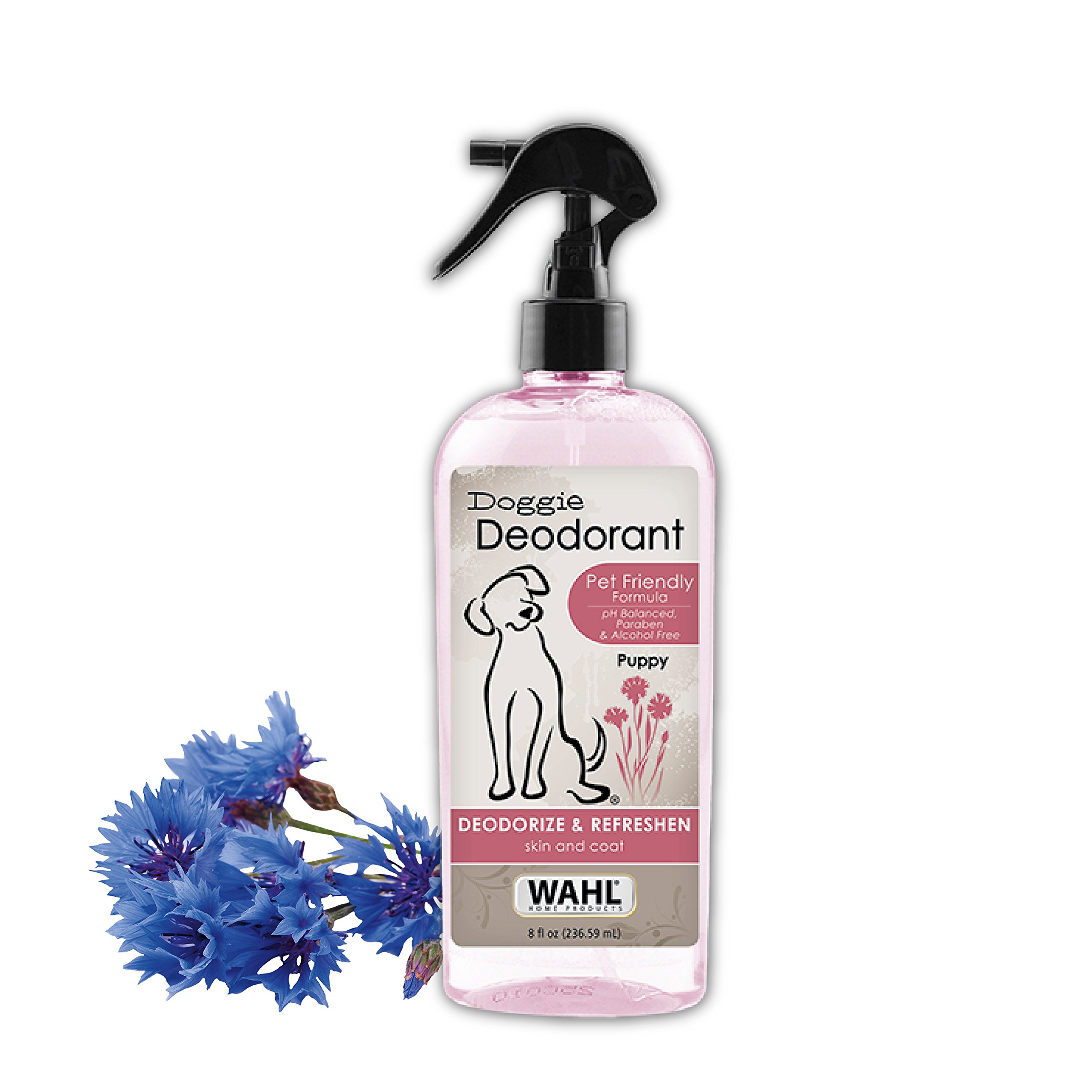 Book Cover Wahl Cornflower Aloe Pet Deodorant Spray for All Dogs & Cats – Clean Fresh Smell Refreshes & Deodorizes – 8 oz - Model 820009A