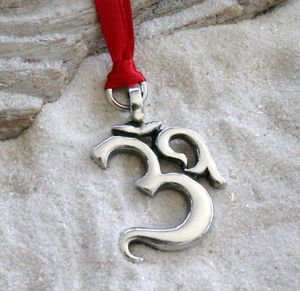 Book Cover Pewter Ohm Om Yoga Buddhist Namaste Holiday Christmas Ornament by Trilogy Jewelry