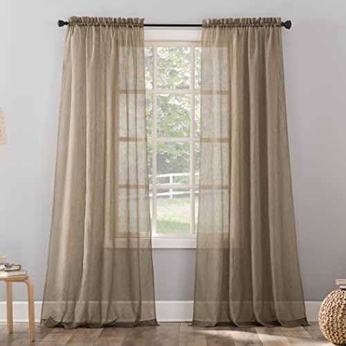 Book Cover No. 918 Erica Crushed Sheer Voile Rod Pocket Curtain Panel, 51
