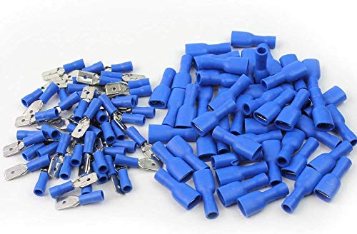 Book Cover HOODDEAL 100PCS Metal Assorted Electrical Wire Terminal Spade Connectors Male Female