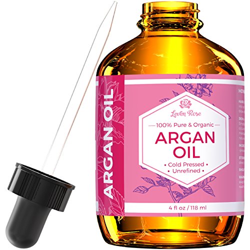 Book Cover Argan Oil by Leven Rose, 100% Pure Virgin Cold Pressed Moroccan Anti Aging Acne Treatment Moisturizer for Hair Skin & Nails 4 oz