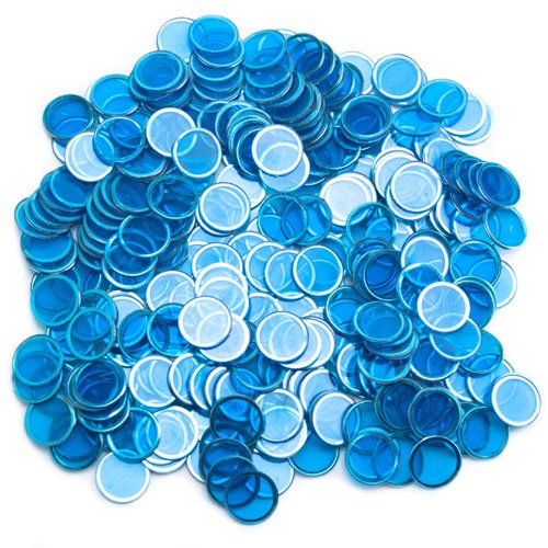 Book Cover Magnetic Bingo Chips - 300 Pack (Blue)