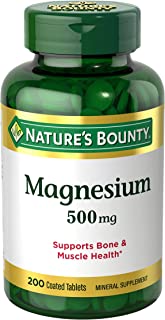 Book Cover Nature's Bounty Magnesium 500 mg, 200 Tablets