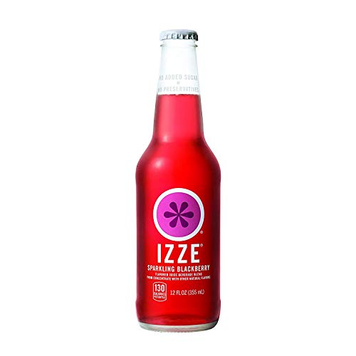 Book Cover IZZE Sparkling Juice, Blackberry, 12 Fl Oz of glass bottles, Pack of 12