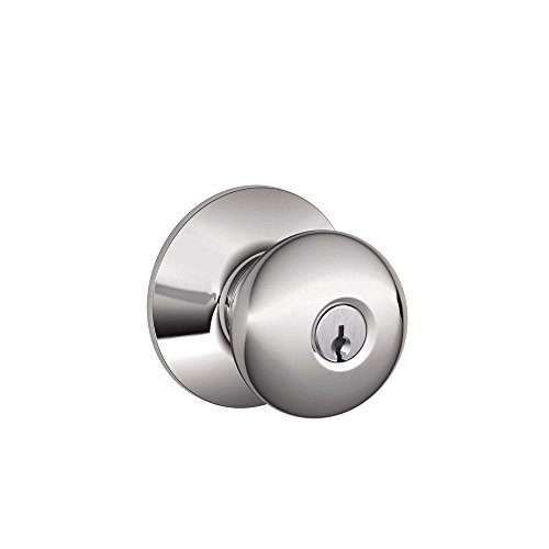 Book Cover SCHLAGE F51A PLY 625 Plymouth Knob Keyed Entry Lock, Bright Chrome