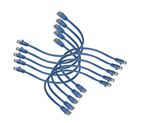 Book Cover iMBAPrice 1' Cat5e Network Ethernet Patch Cable, 10 Pack, Blue (IMBA-CAT5-01BL-10PK)