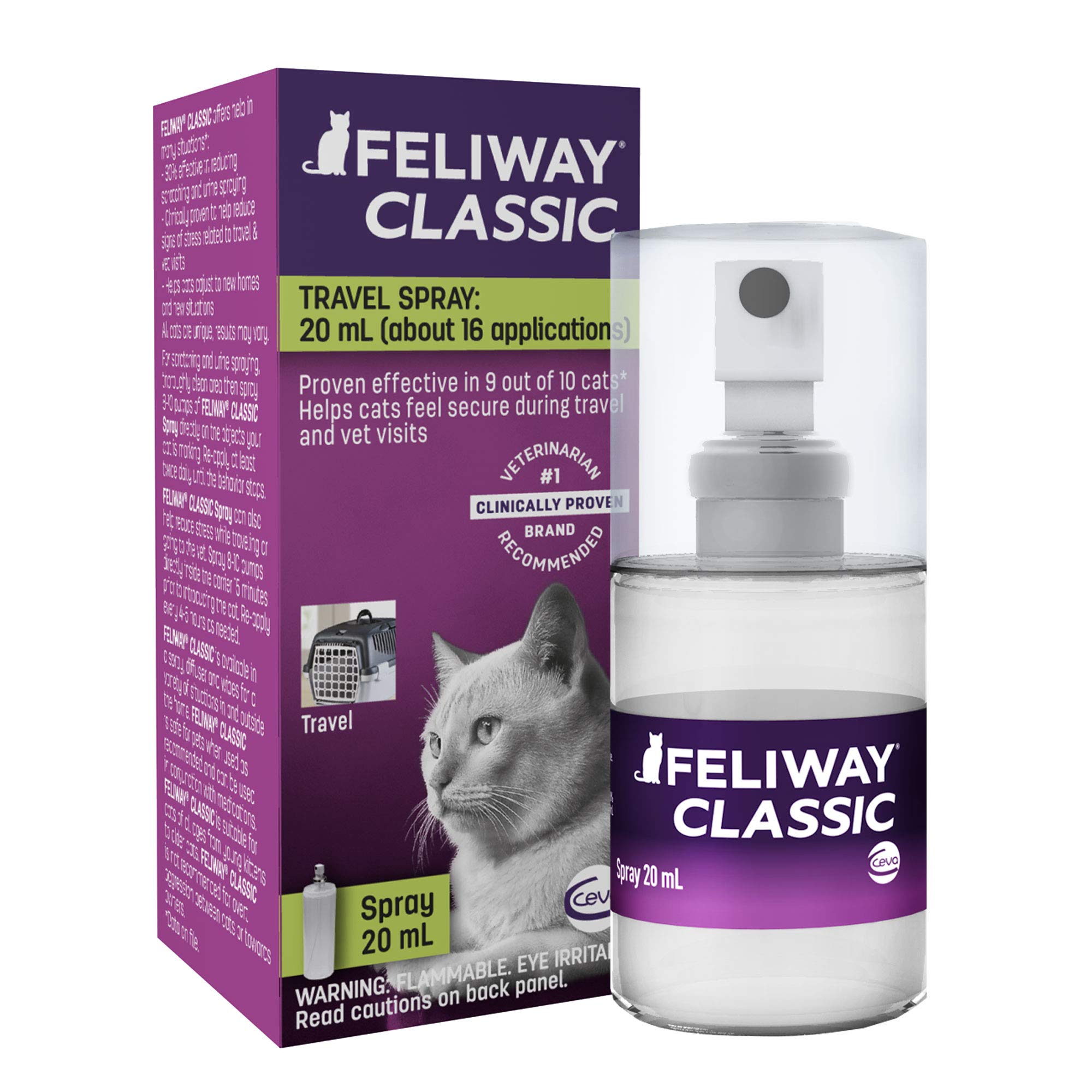 Book Cover FELIWAY Classic Cat Calming Pheromone Travel Spray (20 mL)