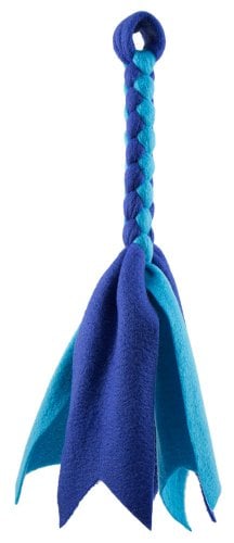Book Cover Squishy Face Studio Braided Fleece Lure Toy for Dogs with Squeaker, Blue/Aqua