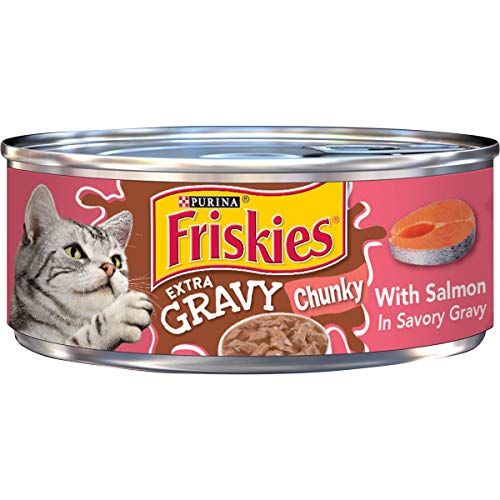 Book Cover Friskies Wet Cat Food, Saucesations, With Salmon And Tuna In Creamy Sauce, 5.5-Ounce Can, Pack Of 24