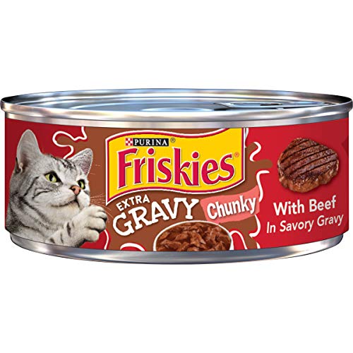 Book Cover Friskies Wet Cat Food, Saucesations, With Beef In Garden Sauce, 5.5-Ounce Can, Pack Of 24
