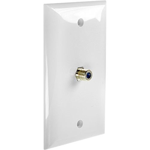 Book Cover Mediabridge Wall Plate with F81 Jack (1-Port) - White
